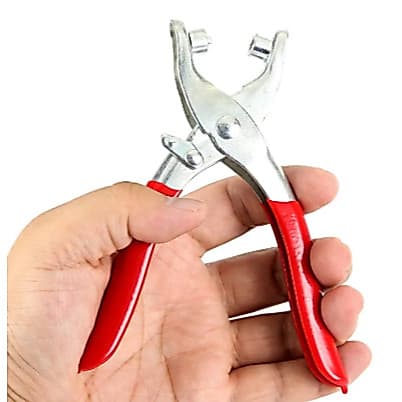 Alicate Aplicador de Ilhós Rebites + 100 Ilhoses Dourados pronto entrega
