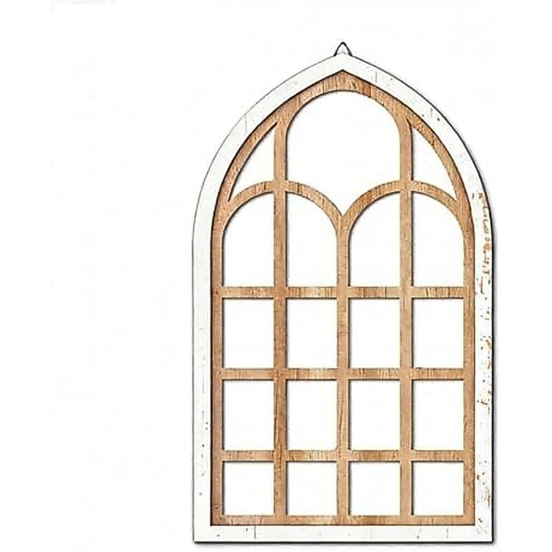 Fenteer Espelho De Janela Arqueado Decoração De Parede Acrílico Moderno Painel Para Sala De Estar Banheiro Casa , Branco