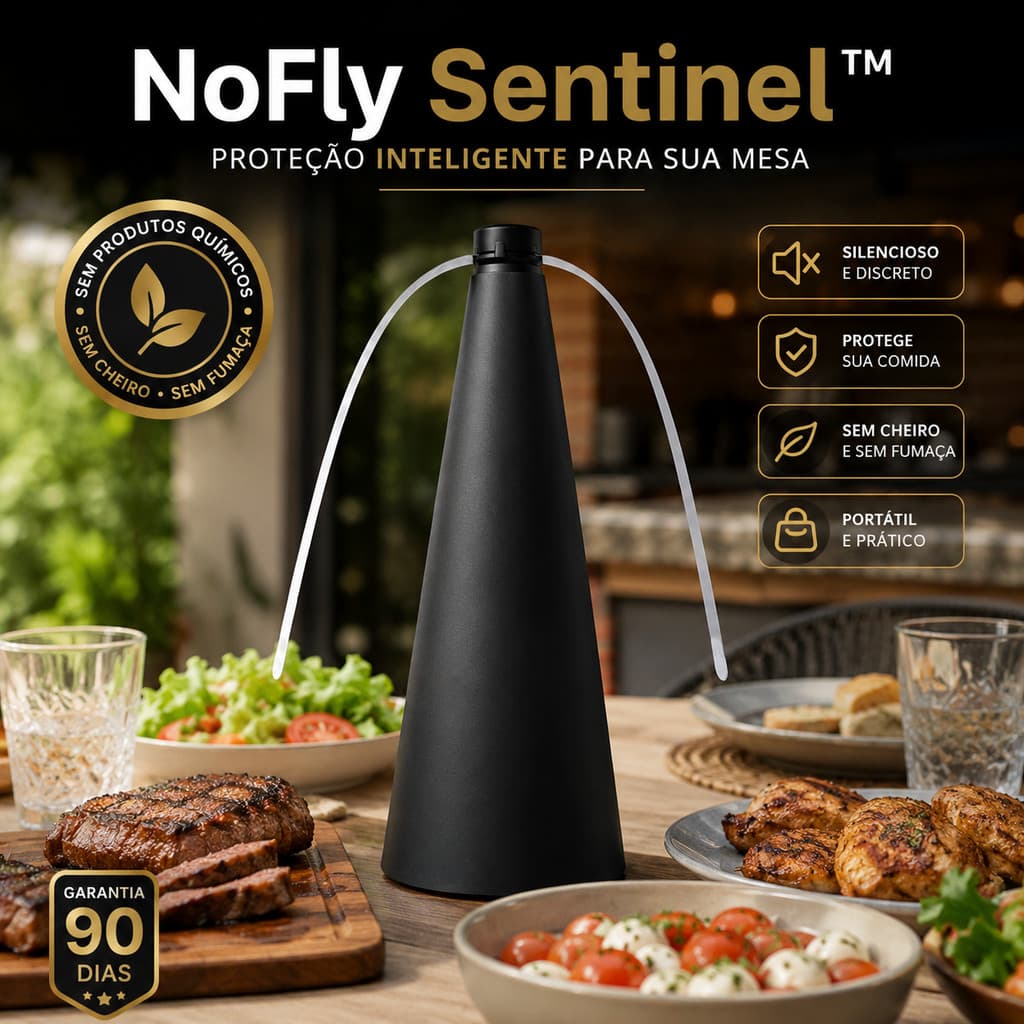 Ventilador Repelidor de Moscas e Insetos Elétrico para Mesa Portátil Sem Veneno Sem Cheiro 25cm Preto