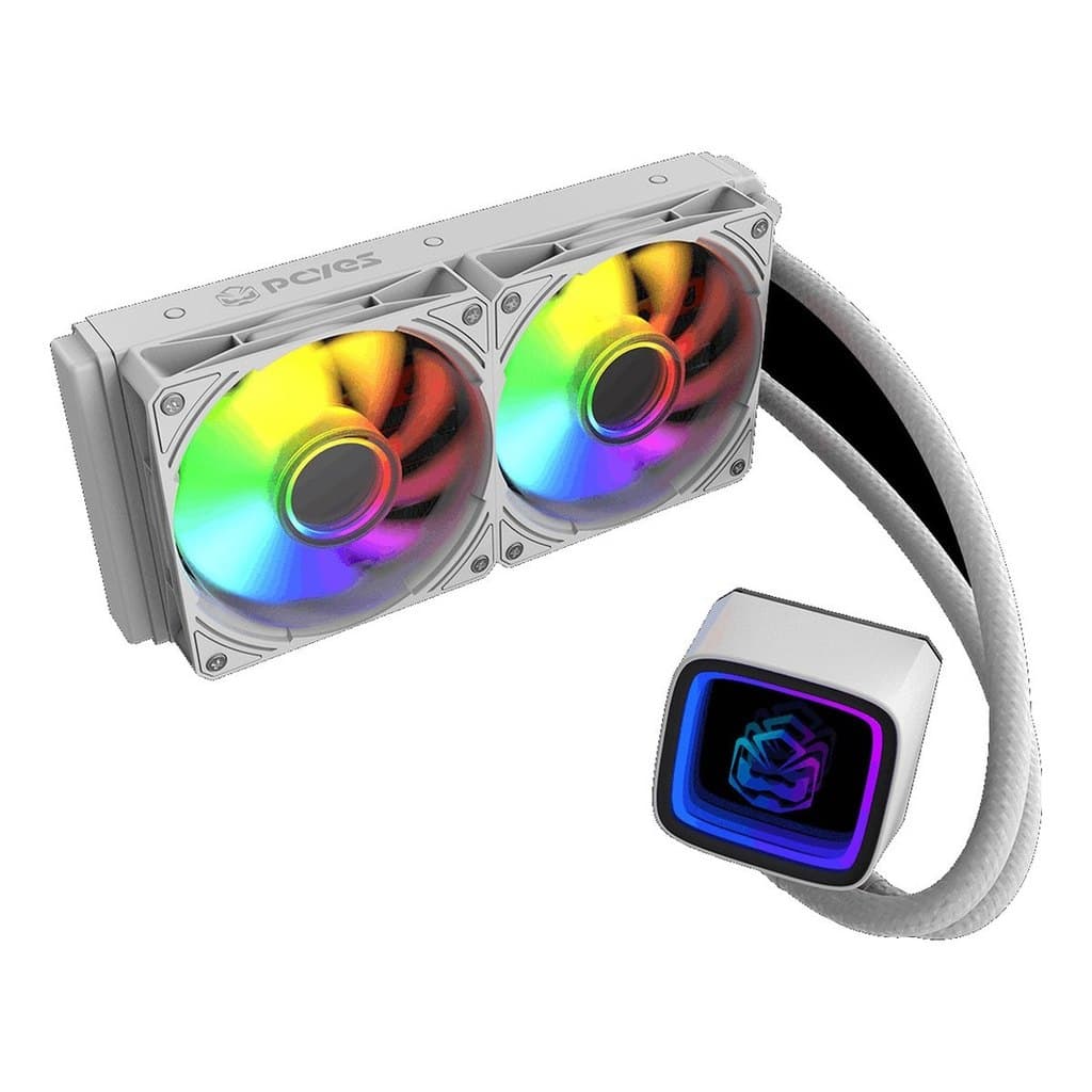 Water Cooler 240mm ARGB TDP 250W PCYes Tundra White Ghost WCTWG240 Branco Intel LGA 1700 AMD AM5