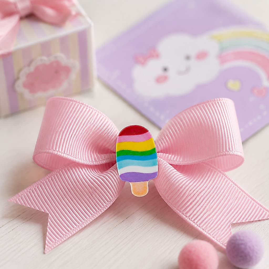 Aplique Picolé Acrílico Kit 4 Unidades Para Laços Artesanato Lembrancinhas Festa Infantil