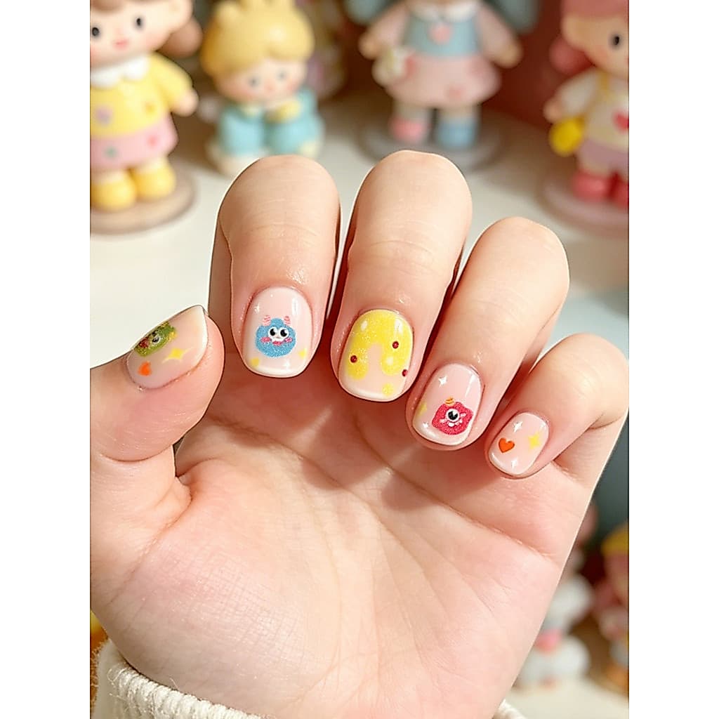 Crianças presentes/capa de beleza Manicure adesivos coloração do prego bonito dos desenhos animados Animal brinquedo ade