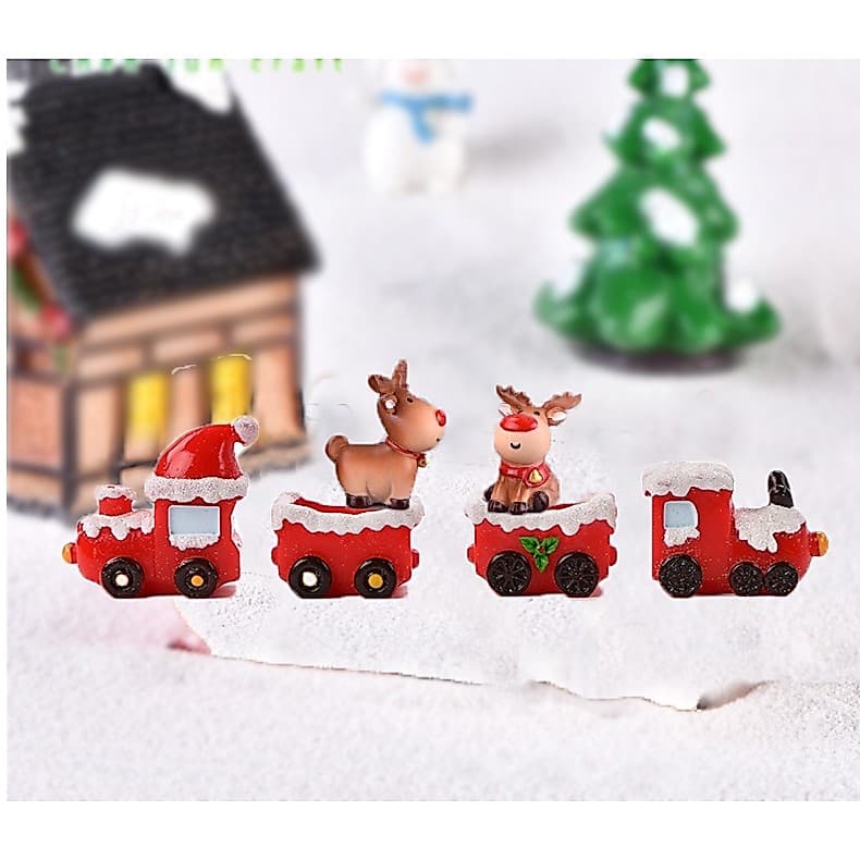 Novo Natal Elk Neve Velho , Trenó Veado Carro Micro Paisagem Ornamentos De , Resina De Locomotiva
