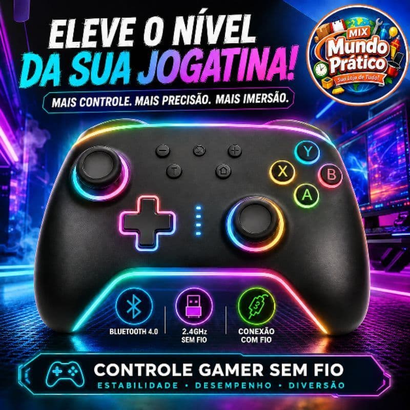 Controle Gamer Sem Fio Celular Joystick Manete Bluetooth 2.4G