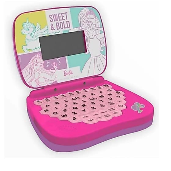 Laptop Infantil Barbie Bilíngue Candide Brinquedo Educativo computador infantil