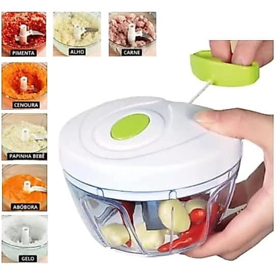 Triturador e Processador De Alimentos com 3 Lâminas Grande 500ML
