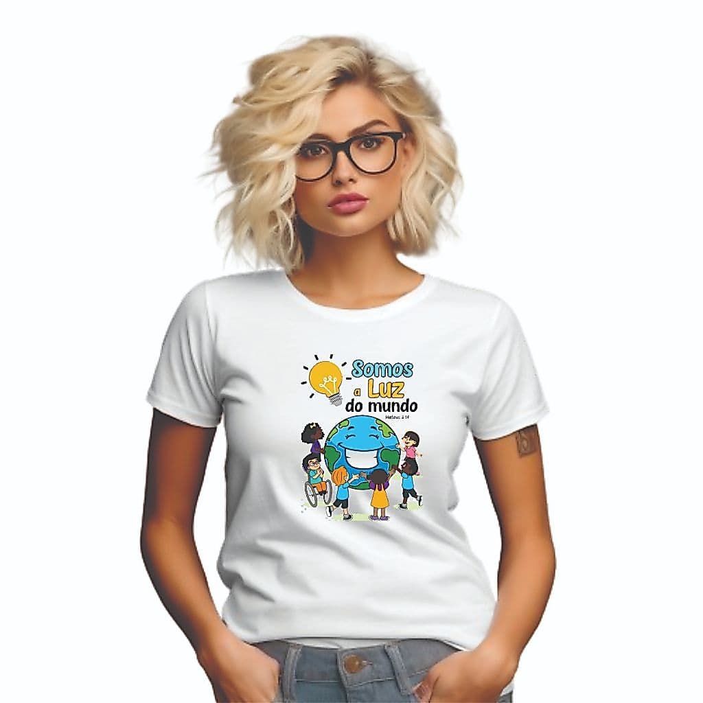 Camiseta Adulto Ministério infantil, Somos luz do mundo