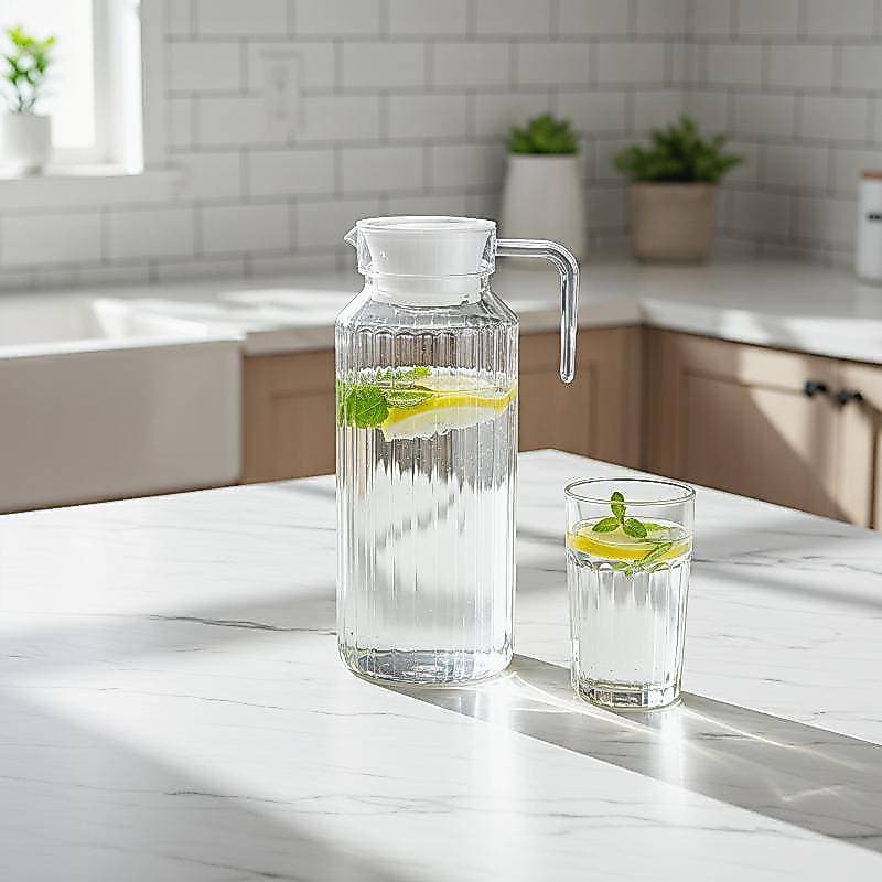 [newpros] Jarra De Suco De Água Garrafa Transparente De Plástico Para Armazenar Sucos Frescos E Bebidas Cozinha , Gelade