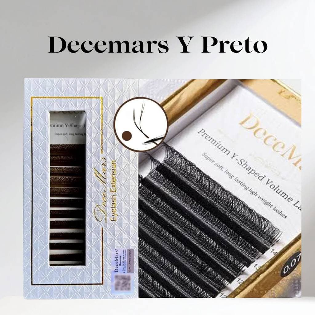 Cilios yy Decemars Preto Curvatura D, DD ,C Volume Brasileiro 0,07 .