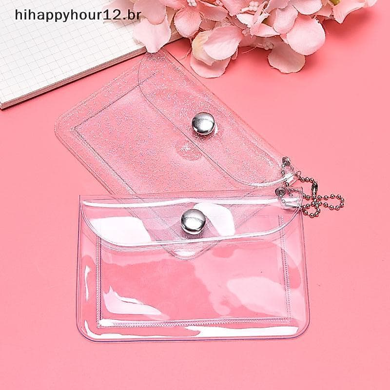 HIHAP Glitter Transparente À Prova D'água Porta-Cartões De PVC Mini Carteira Meninas Bolsa De Moedas