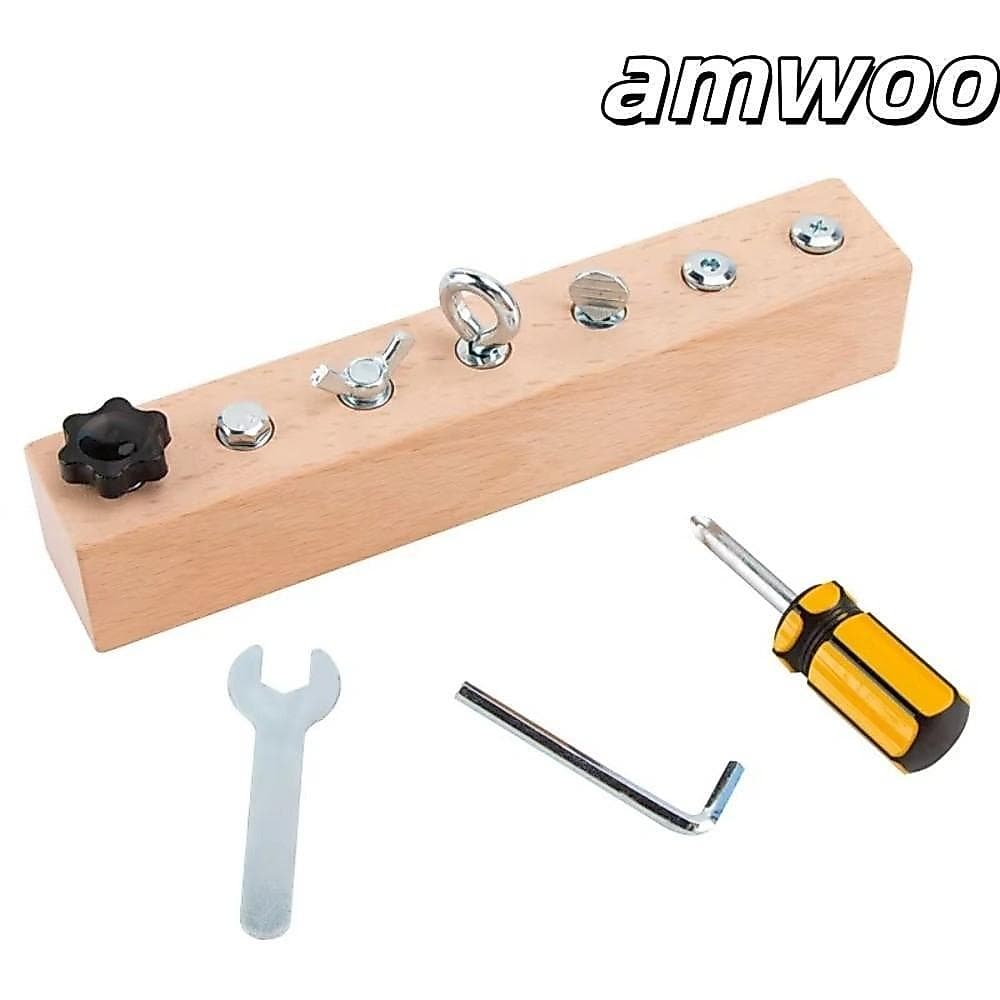 Brinquedo De Parafuso AMWOO Montessori , Desmontagem DIY Para Crianças , Quebra-Cabeça De Porca Portátil De Peças De Met