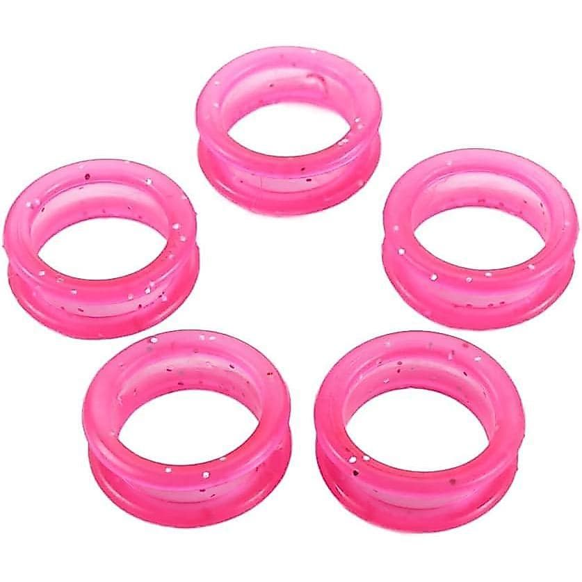 5 Peças de Anéis de Silicone Rosa para Dedos, Protetores de Polegar para Tesouras de Corte de Cabelo, Tesouras de Barbei
