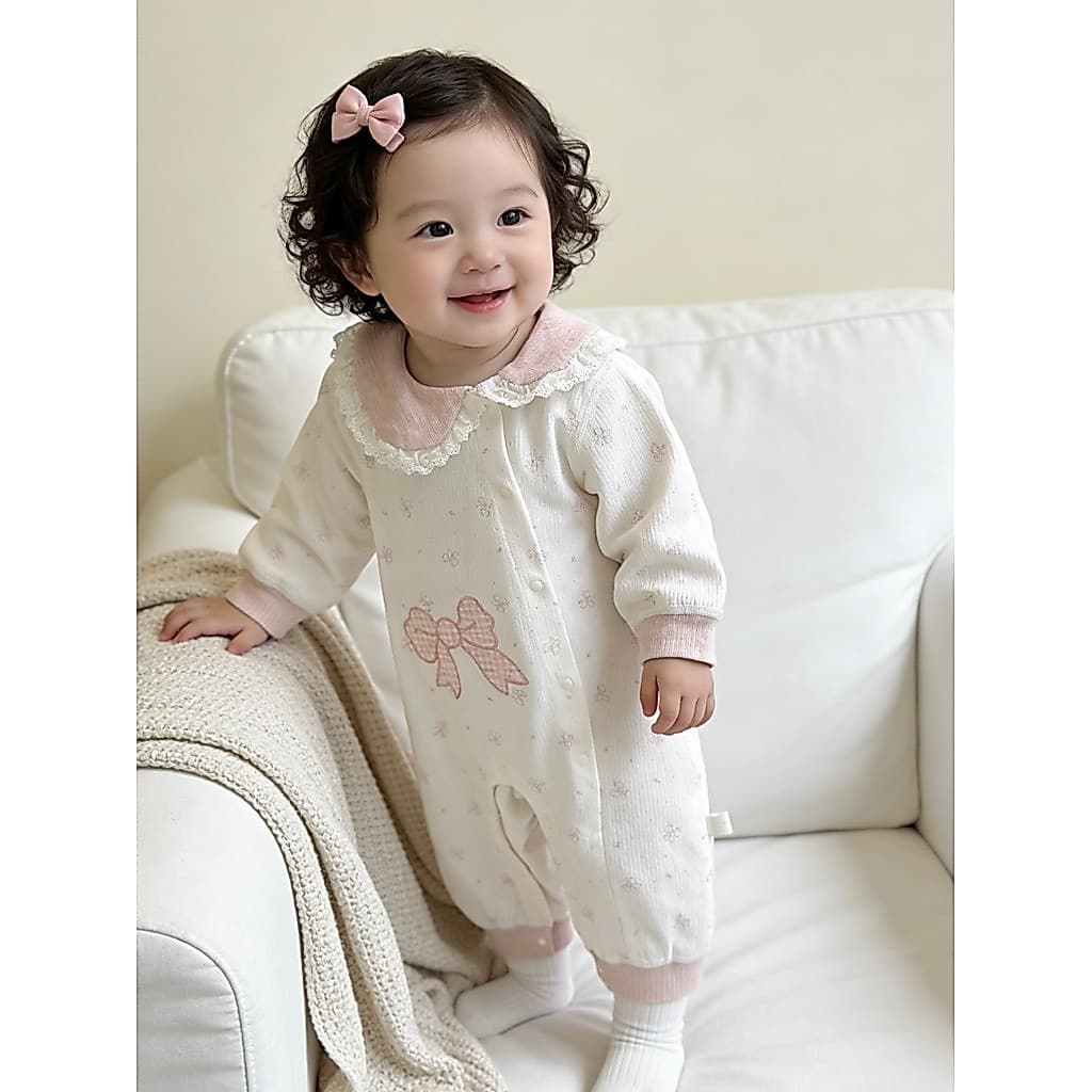 2026 primavera outono bebê menina Floral macacão bebê criança moda boneca colarinho macacão pequeno mês idade Outing rou