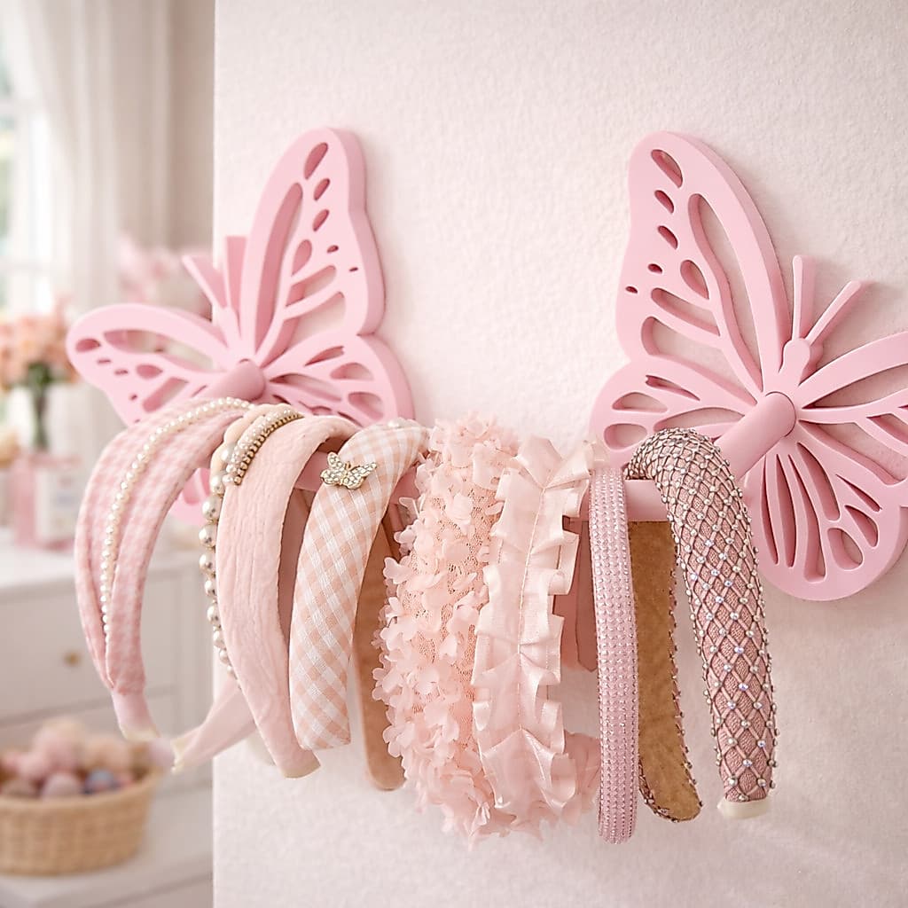 Expositor Porta Tiara Organizador de Arco Infantil Decoraçao Borboleta pra quarto de Menina
