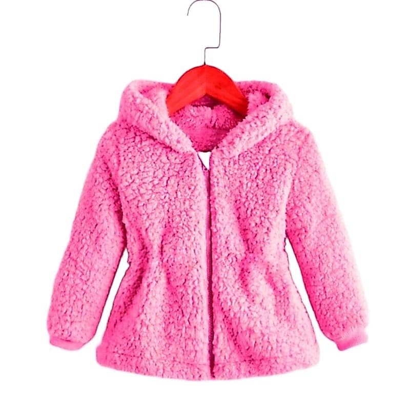 Sobretudo Blusa de pelinho teddy infantil de menina