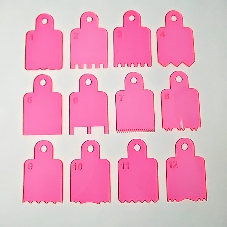 Kit 12 Mini Espátulas Decorativas Alisadoras Confeitar Decoração Textura De Bolo