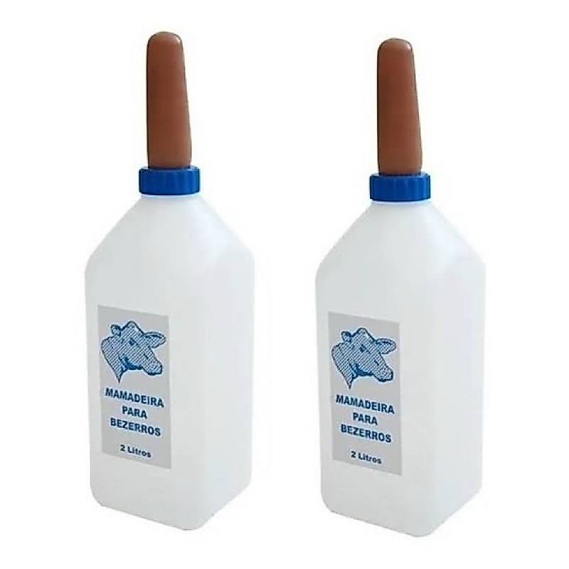 Kit 2 Mamadeira Para animais cabras ovinos Bezerros Colostro Bovino Suplemento 2 Litros