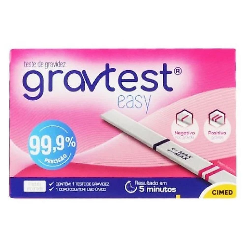 1 Teste de Gravidez Gravtest 99,9% Precisão Original Cimed