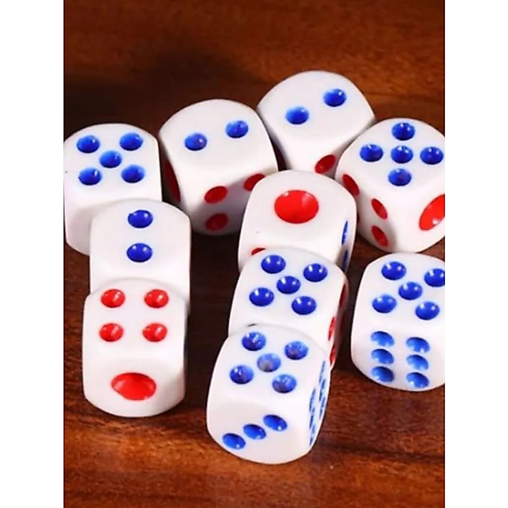 Dados para Tabuleiro Jogos 1,3cm Dado Vermelho e Azul Jogos Tabuleiro Poker Baralho Jogo Dado