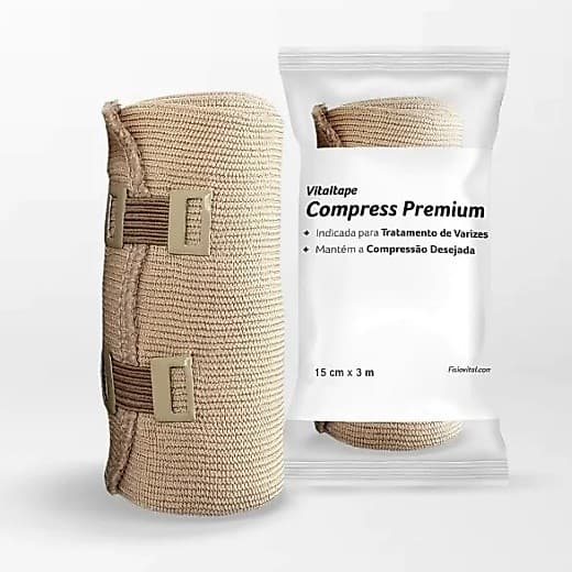 Faixa Elástica Alta Compressão Vitaltape Compress Premium 15cmX3m