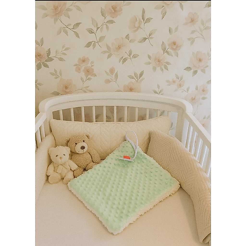 Naninha para Bebê Infantil Verde Agua Soft Bolha Pipoquinha Verde Paninho para Bebê Neutro com Prendedor Chupeta Verde