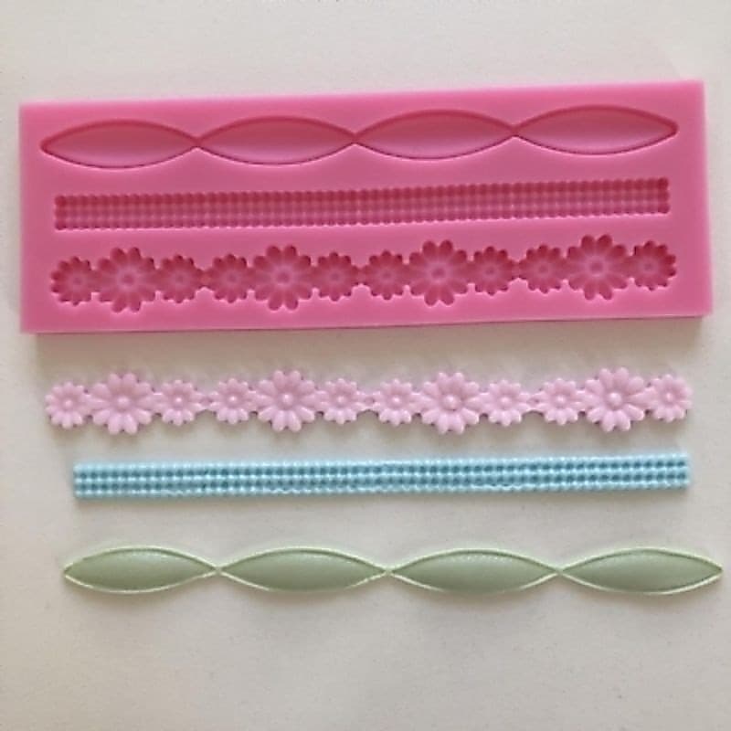 Molde de Silicone Trio Acabamentos cód 1809 | Flores e Arabescos