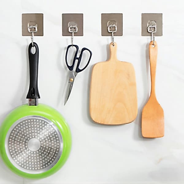 8 Peças Gancho De Parede Cozinha Auto Pendurar Ganchos Gancho Adesivo，Suporta 10 KG