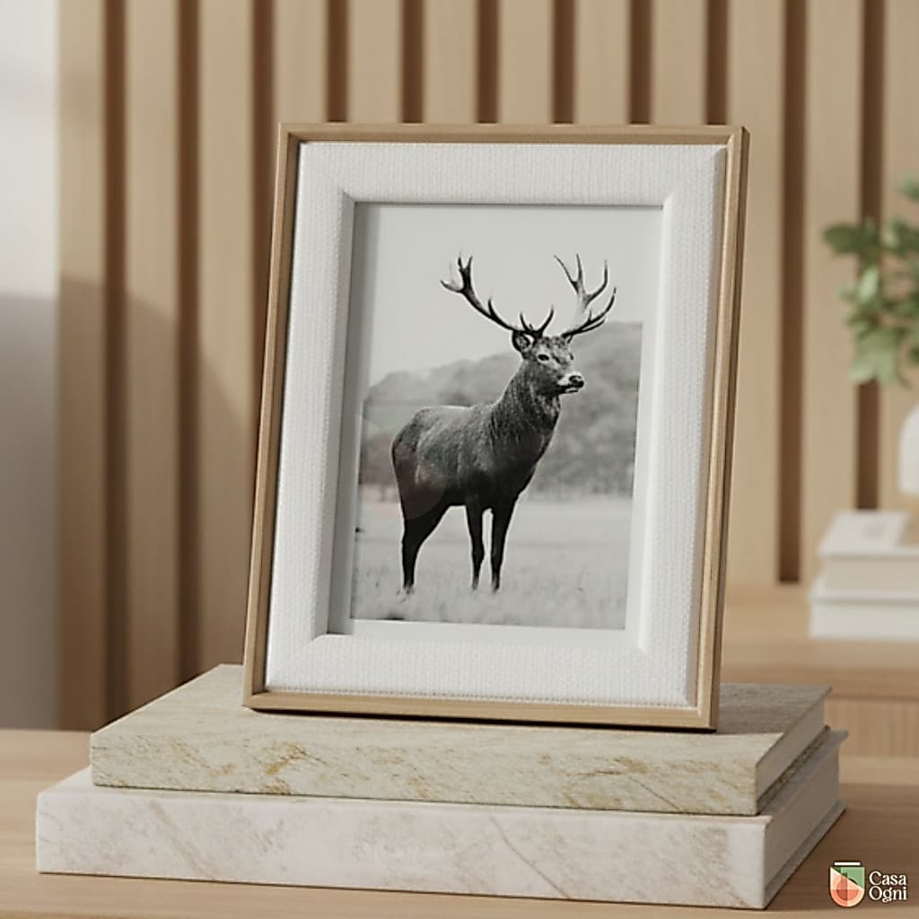Porta Retrato Moderno de Mesa Decorativo em Mdf 13x18 com Moldura Branca