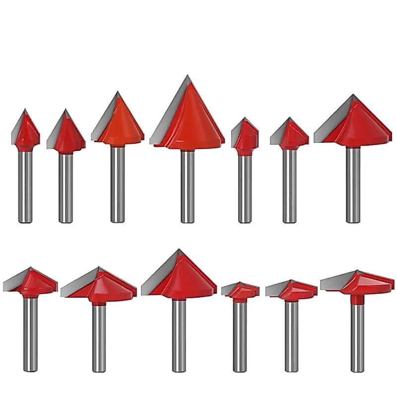 Fresa V para Madeira 6mm, Aço Tungstênio, para Gravação CNC 60-150°