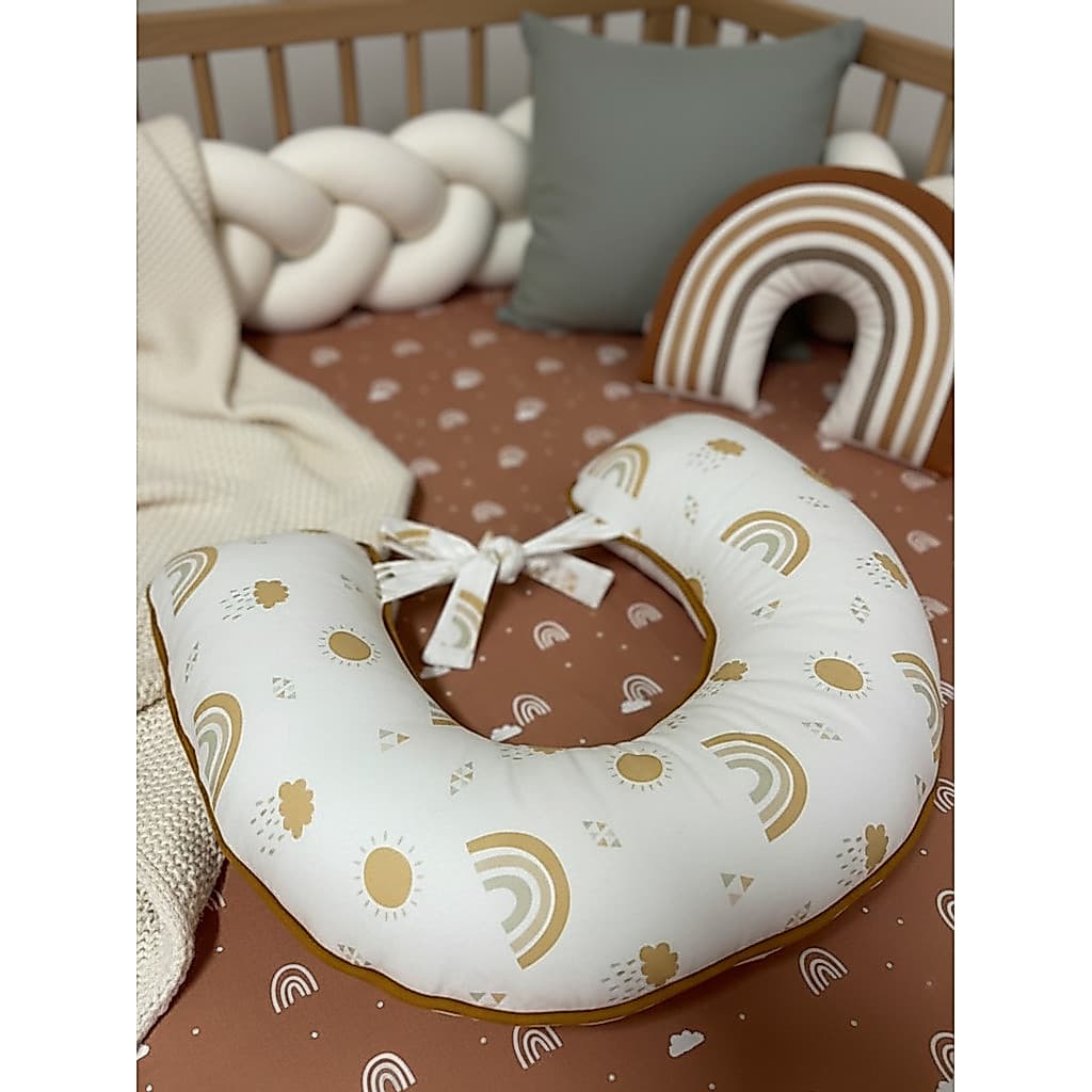 Almofada de Amamentação com Capa Removível Apoio Ergonômico para Mamãe e Bebê com Toque Super Macio