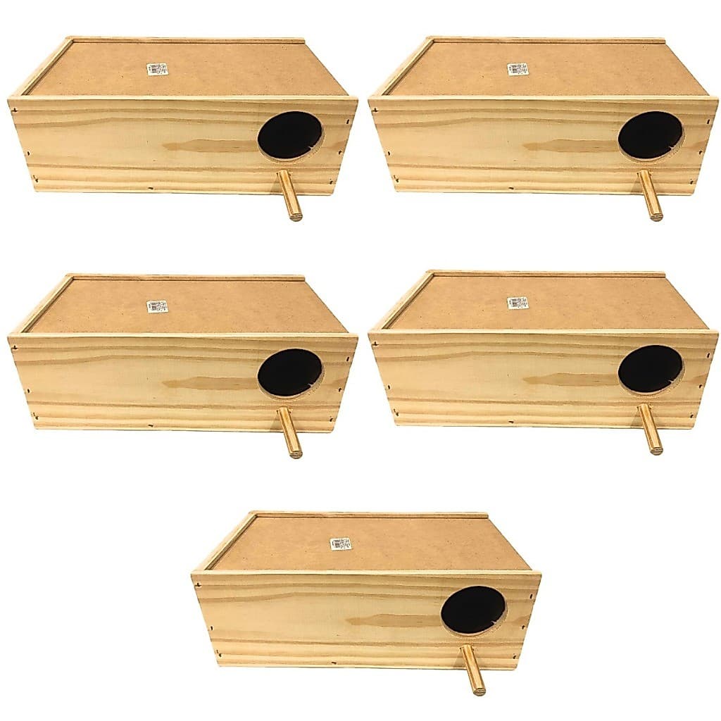 KIT 5 NINHOS CALOPSITA GAIOLA PINUS