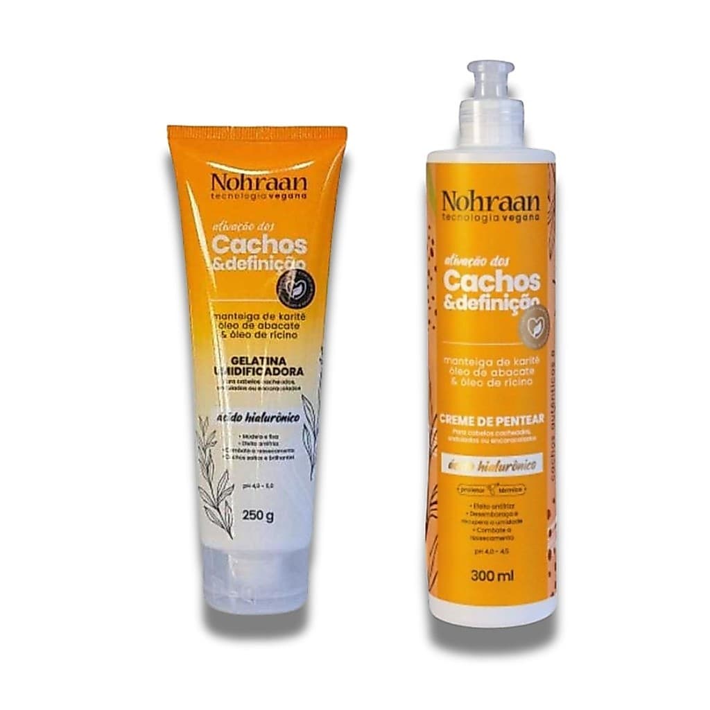 Kit Gelatina e Creme de Pentear Cachos & Definição - Nohraan