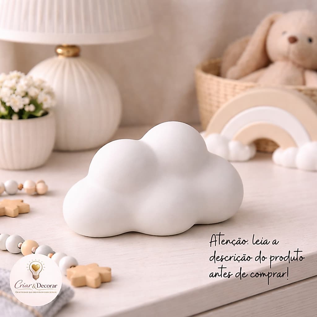 Nuvem Decorativa Infantil Quarto Bebê Decoração Nuvem Minimalista 3D Ref:022