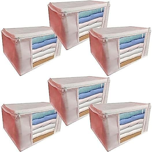 6 Caixa Organizadora/organizador de guarda roupa Multiuso Tnt 20x34x34cm (PACK P) - Organizalux
