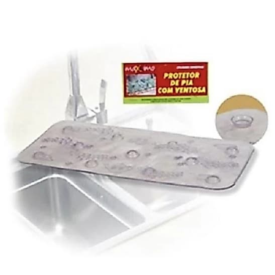 OFERTA Tapete Protetor De Pia De Cozinha Com Ventosas Louça Segura Pvc 27 x 11,5cm Maxximo