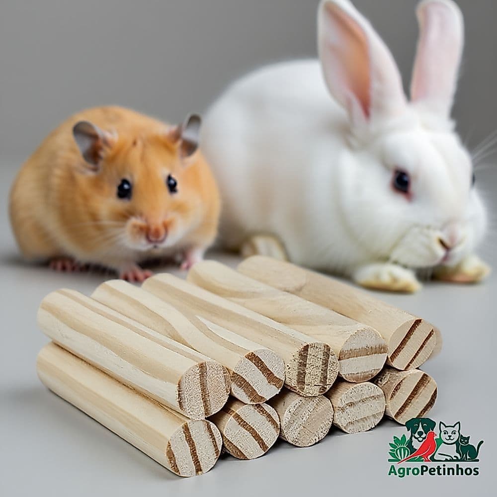 Palitos de madeira para roedores hamster coelhos chinchila ratos 10pcs