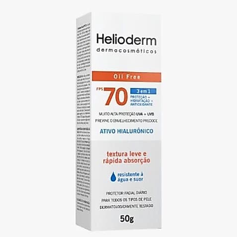 Helioderm Protetor Solar Facial Fps 70 Oil Free sem cor 50g