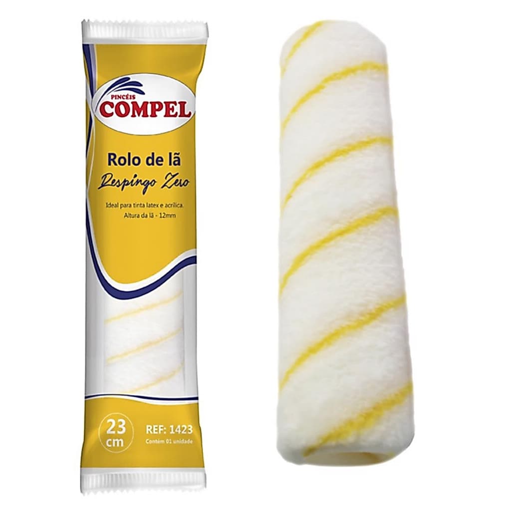 ROLO PINTURA LÃ RESPINGO ZERO 23CM COMPEL
