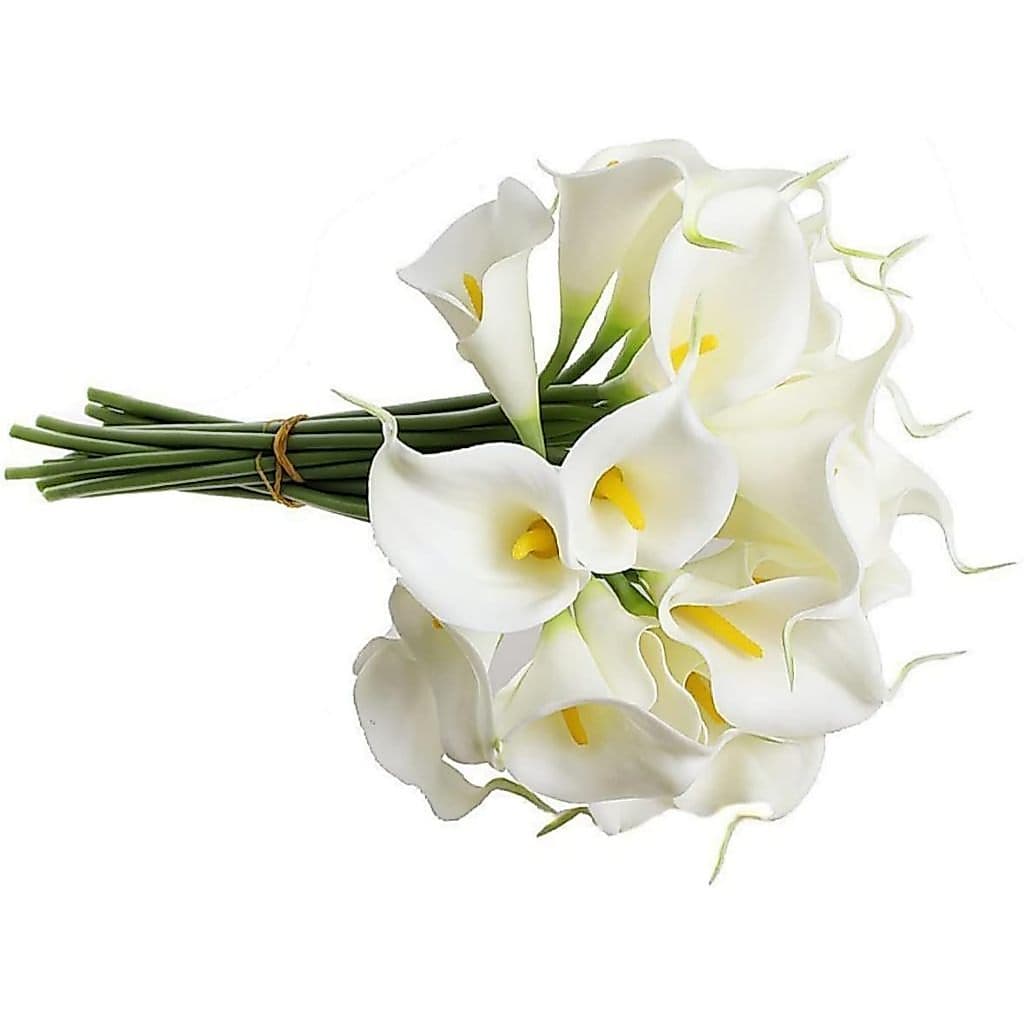 Kit 10 buque flores artificiais copos de leite real flor toque realista buque de noiva realista 35cm arranjos e vasos