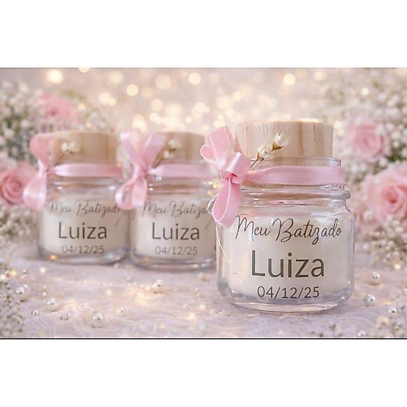 Lembrancinhas kit  velas aromática vidro 40g com etiqueta transparente personalizada