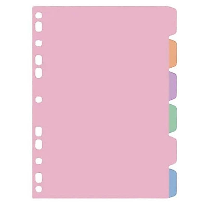 Divisória para fichário plástica A4 PVC tons pastel 6 unidades ACP