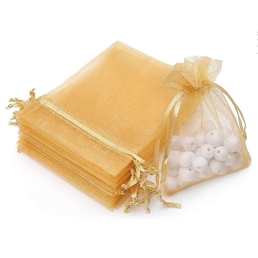 saquinhos de organza Dourado 13x18cm