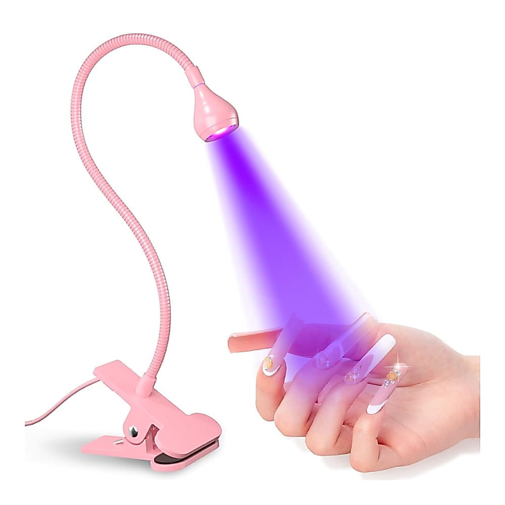 Mini Luminária Clip De Mesa com LED Ultravioleta Secagem Esmalte MJD-8 COR ROSA - ESGOTADO