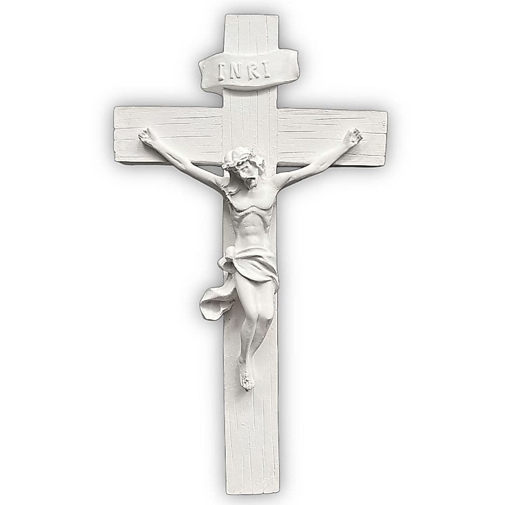 Crucifixo de Parede 23x13cm Gesso Cru