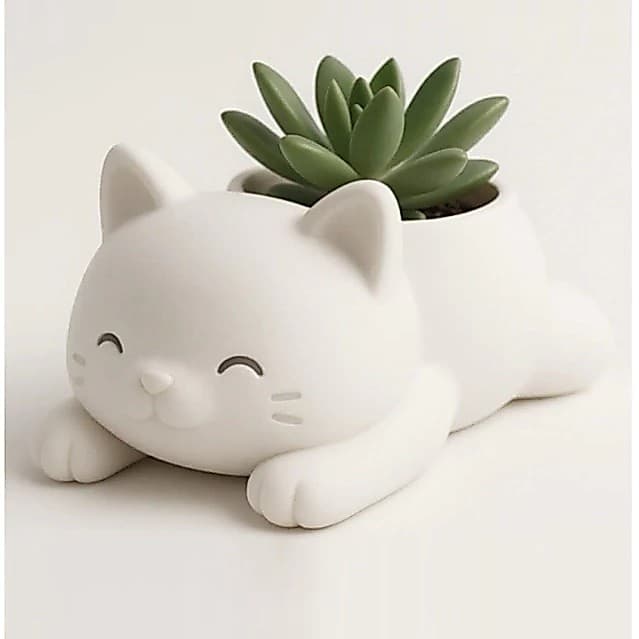 Vaso de planta gatinho fofo, vaso de gato fofo, vaso para pequenas plantas, vaso de planta gato