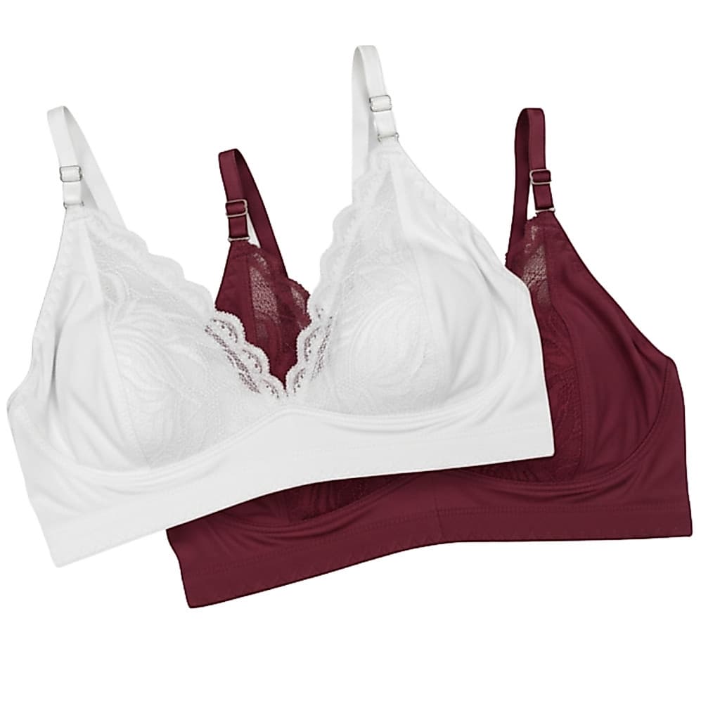 Kit 2 Sutiã Feminino Sem Bojo Sem Aro Lycra Renda Alça Regulável Confortável Empório Da Roupa