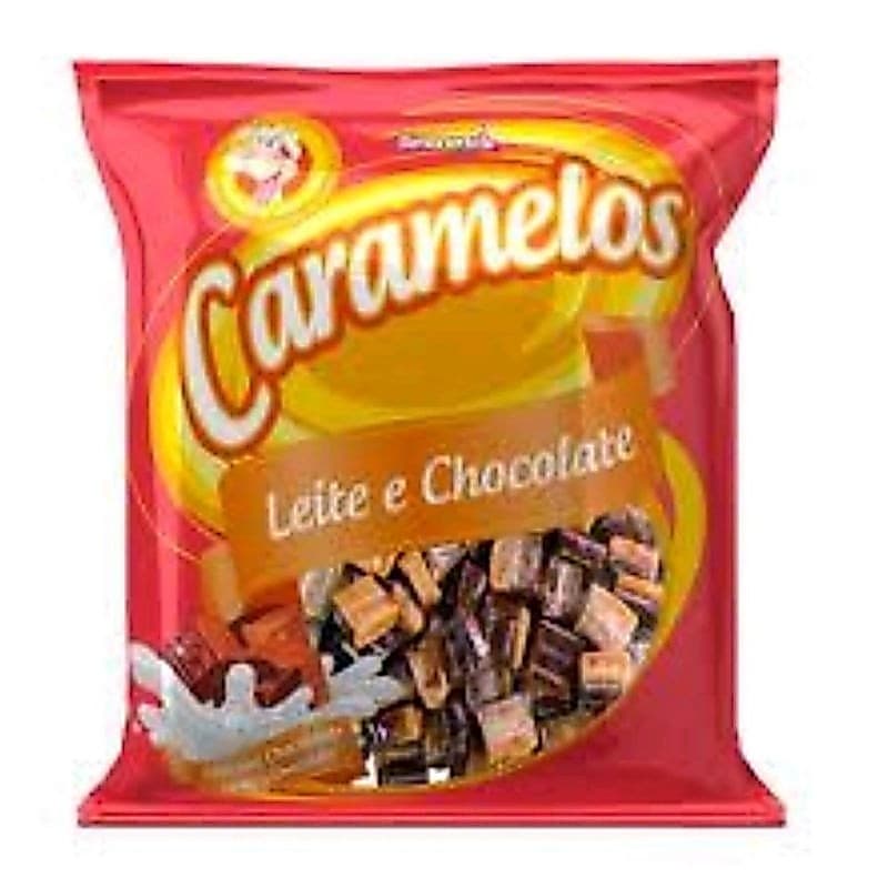 Balas de Caramelo sabor leite e chocolate 500g.SIMO festas
