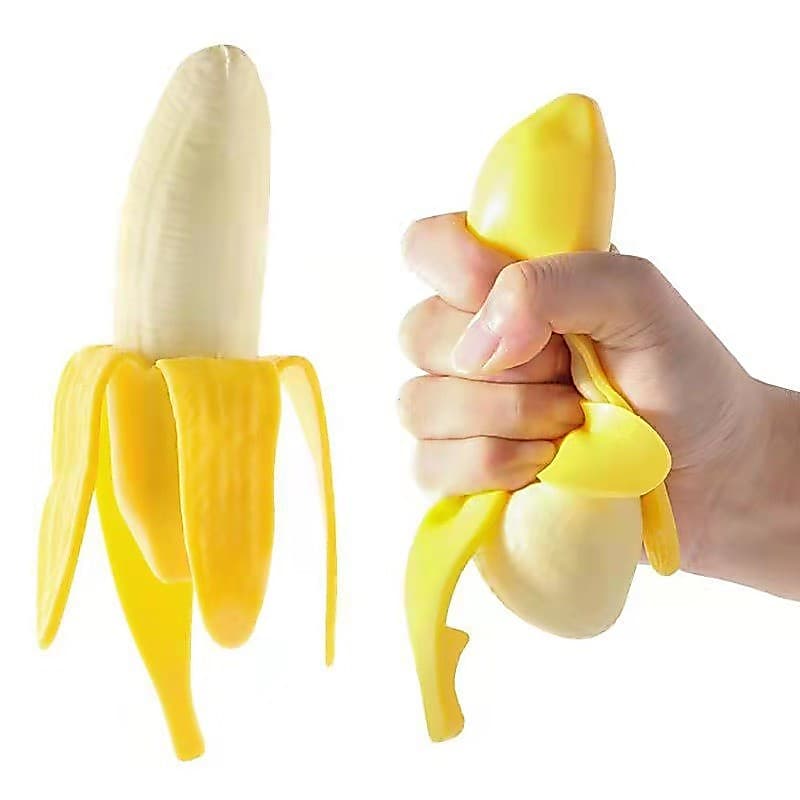 Bonito Banana Fruta Mole Bolas De Estresse Brinquedo Sensorial Espremer Alívio Do De Mão Anti-Ansiedade Elástico Lento S