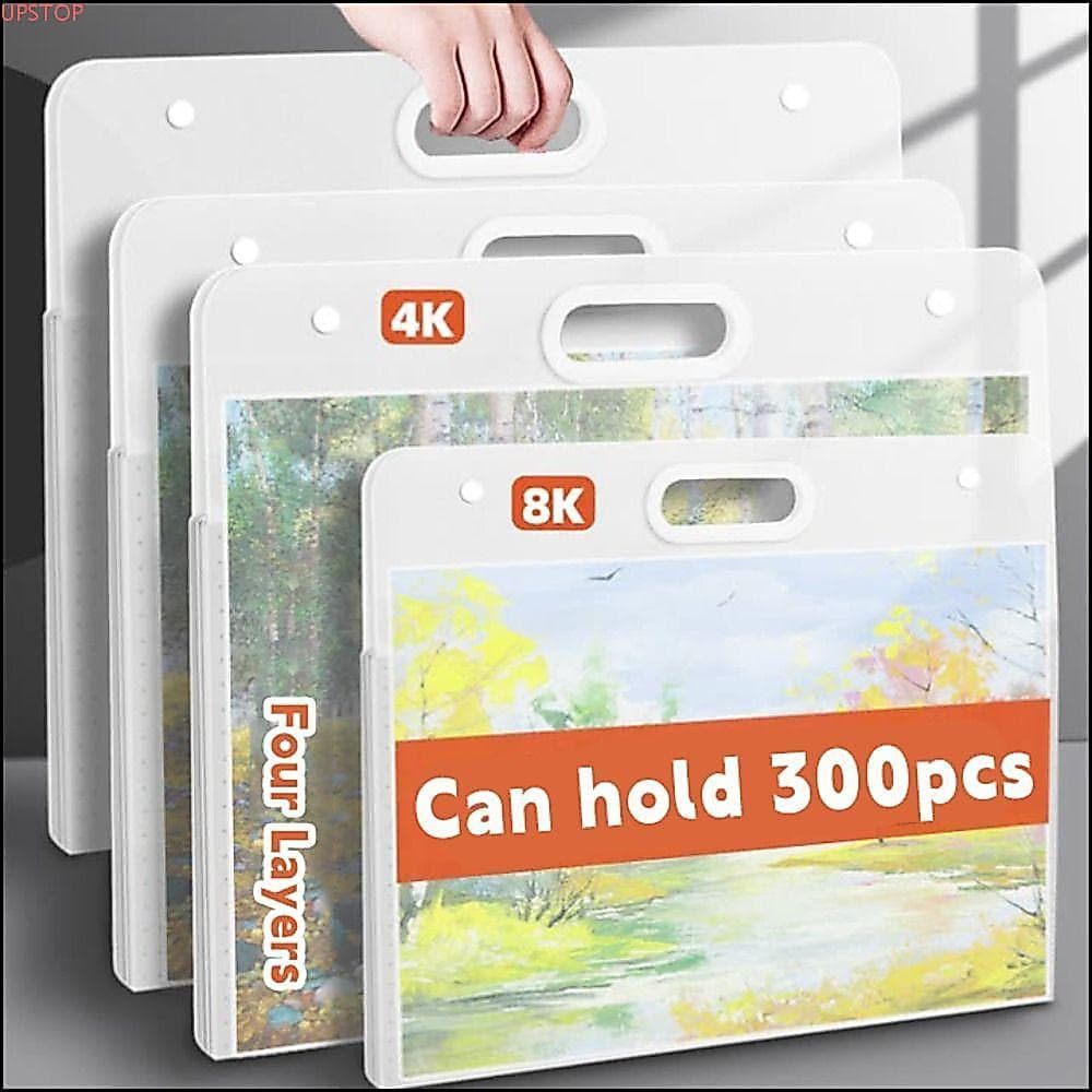 Saco De Armazenamento De Papel De Pintura UPSTOP , Pasta De Arquivo De Quatro Camadas A2/A3/A4 , Livro De Coleção Desenh