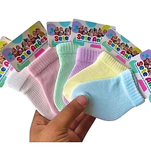 KIT COM 3 MEIA POLIAMIDA INFANTIL Bebê Recém Nascido - saída de maternidade enxoval de bebê